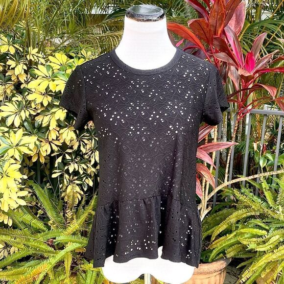 Nanette Lepore Eyelet Peplum Top - Picture 3 of 7